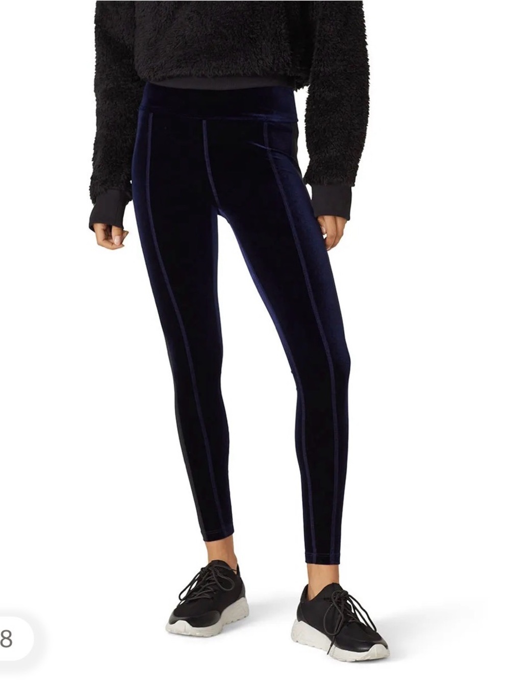 Alala Velvet High-Rise Leggings in Navy